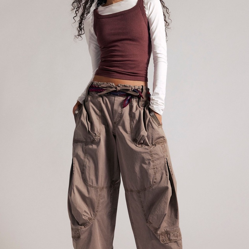 Free People Onset Brown Cargo Pants for Women